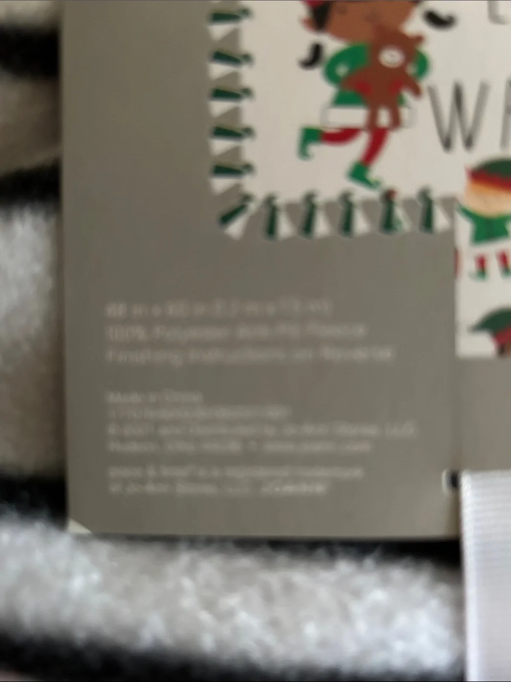 White Holiday Elf Throw Blanket Kit